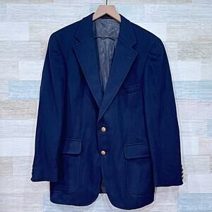 Polo University Ralph Lauren Vintage Doeskin Wool Blazer Navy Blue Mens 38R